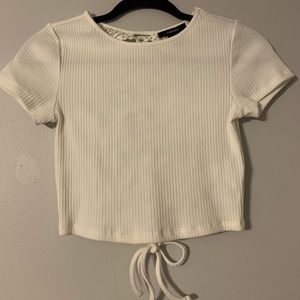 White Open Back Crop-Top